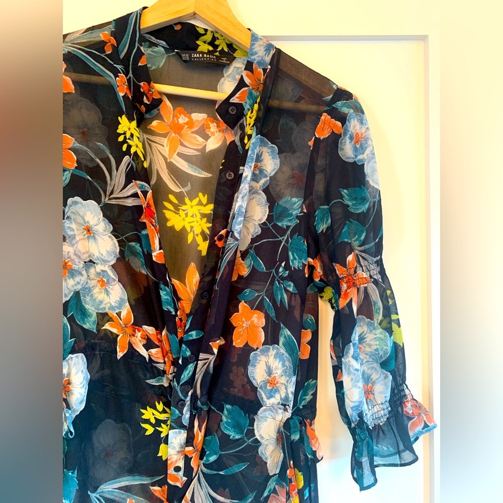Zara button up long shirt/dress